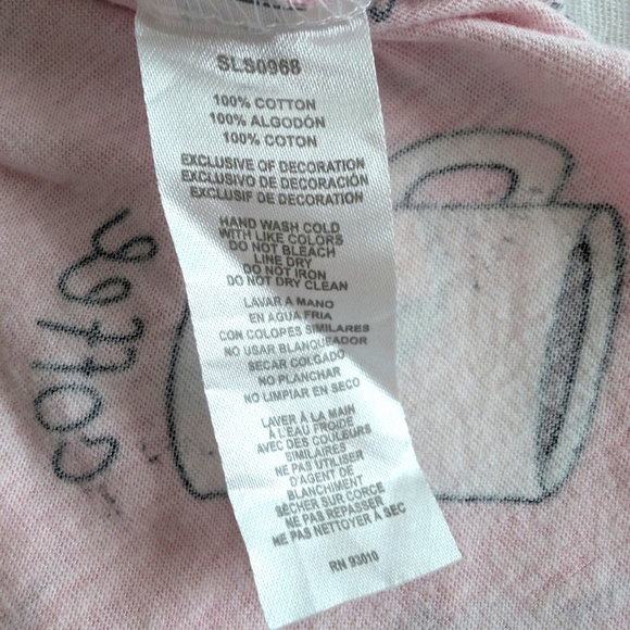 Sleep & Co Pink Coffee Print Women's Sleep Shorts Cotton Size S - Picture 5 of 7